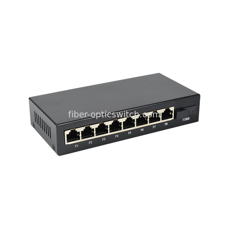 Wholesale factory 1*SC Single mode to 8 port10/100/1000M Base T Tx1310nm fiber optical switch network POE switch